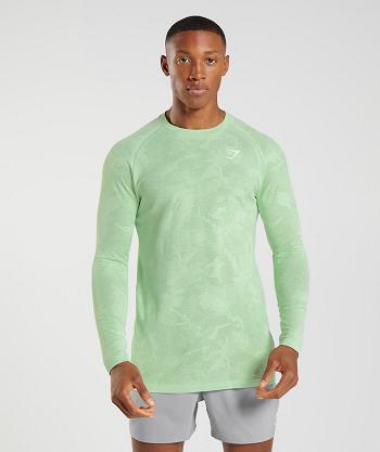 Gymshark Geo Seamless Muške Dugi Rukav Zelene Zelene | HR 2666PJJ